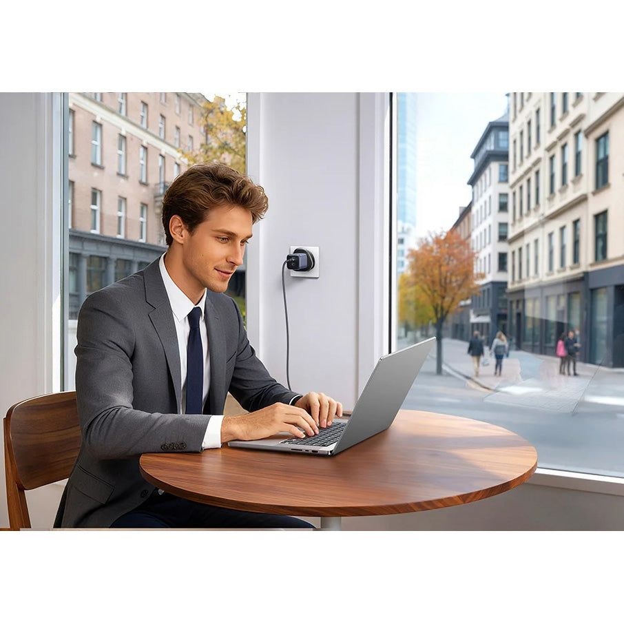 Reiseadapter Ugreen S500 von UK / USA / EU auf Europa Schuko, Schwarz