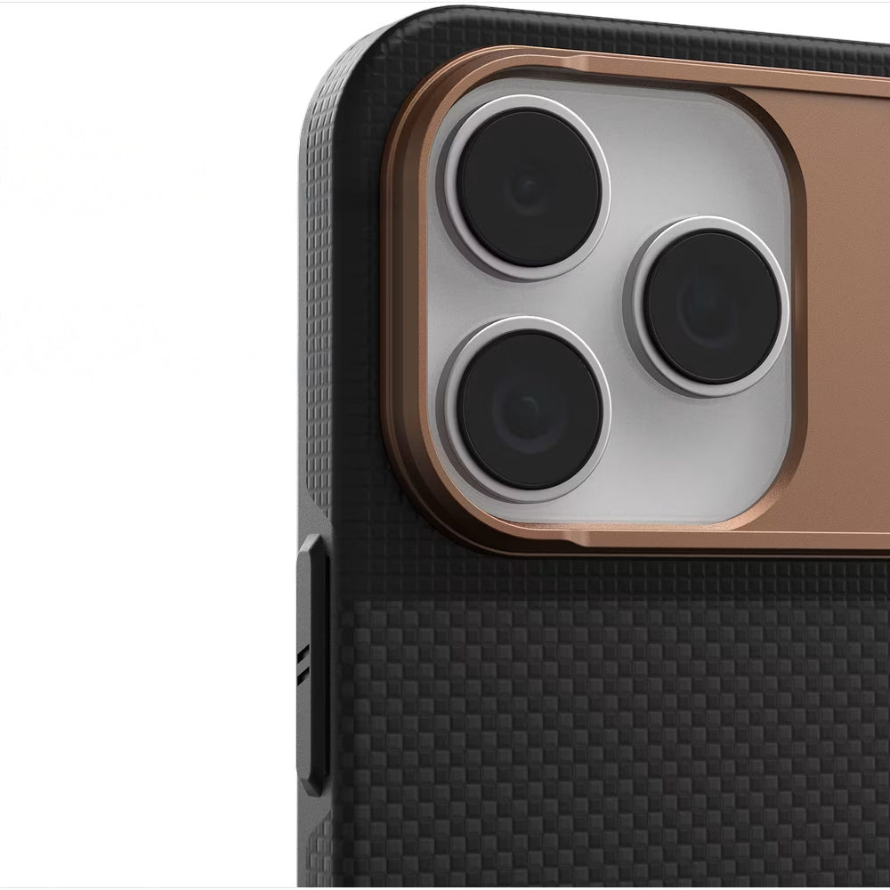 Handyhülle für iPhone 17 Pro, Urban Armor Gear UAG Fibr Armr MagSafe, Schwarz / Braun