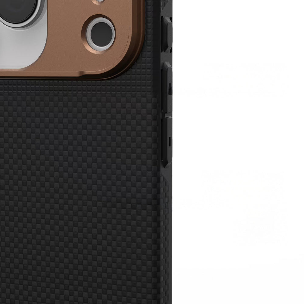 Handyhülle für iPhone 17 Pro, Urban Armor Gear UAG Fibr Armr MagSafe, Schwarz / Braun