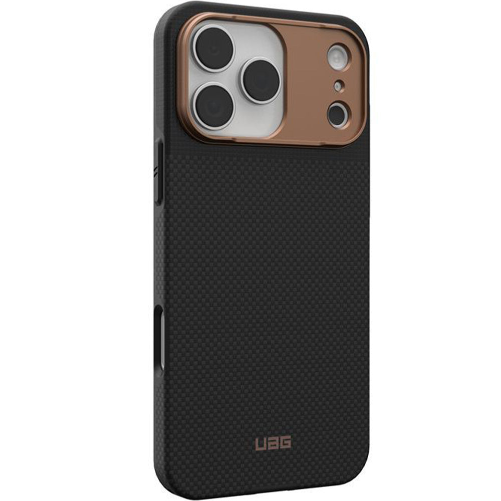 Handyhülle für iPhone 17 Pro Max, Urban Armor Gear UAG Fibr Armr MagSafe, Schwarz / Braun