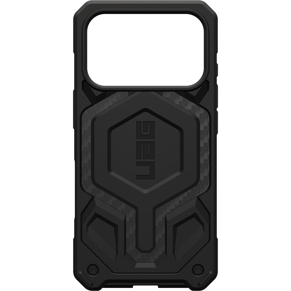 Handyhülle für iPhone 18 Pro / 17 Pro, UAG Monarch Pro Mag mit MagSafe, Schwarz mit Kohlefaser