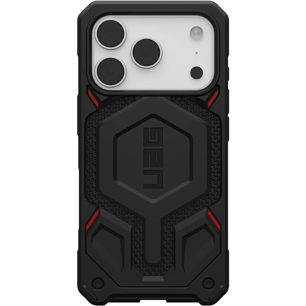 Handyhülle für iPhone 17 Pro, Urban Armor Gear Monarch Pro Mag mit MagSafe, Schwarz mit Kevlar