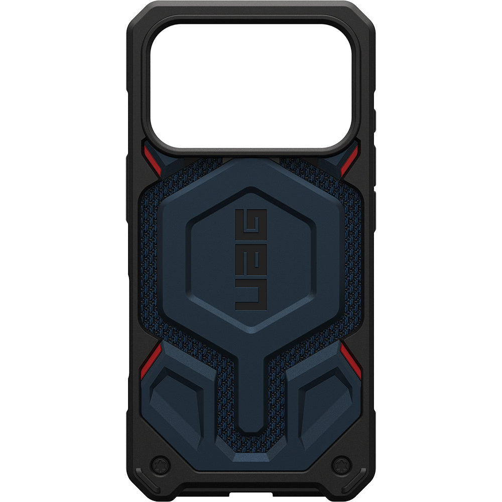 Handyhülle für iPhone 17 Pro, Urban Armor Gear Monarch Pro Mag mit MagSafe, Marineblau mit Kevlar