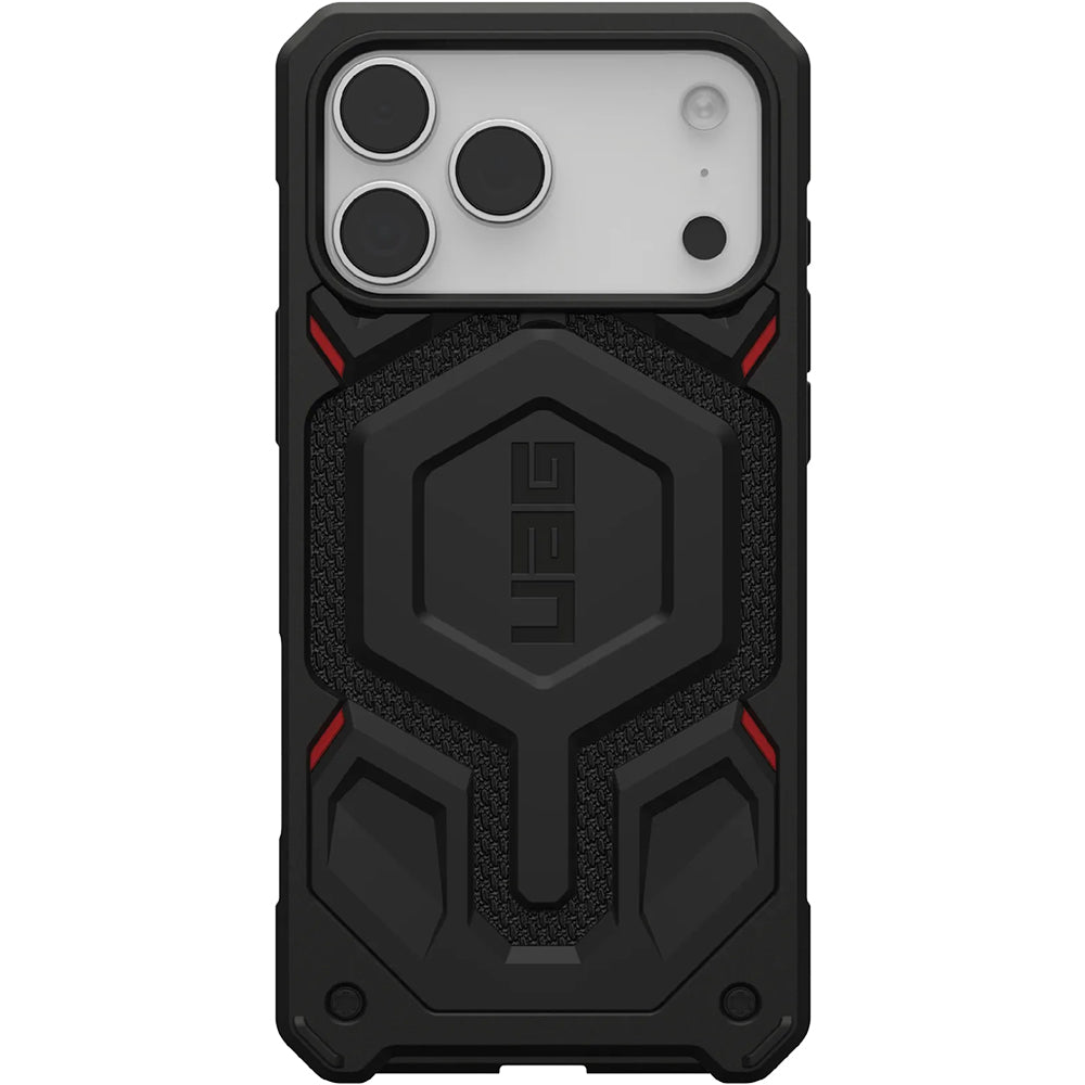 Handyhülle für iPhone 17 Pro Max, Urban Armor Gear Monarch Pro Mag mit MagSafe, Schwarz mit Kevlar