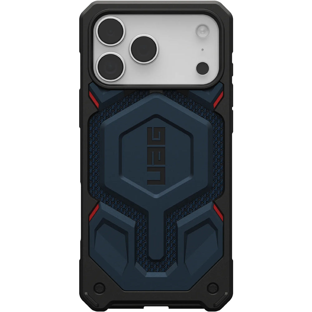 Handyhülle für iPhone 17 Pro Max, Urban Armor Gear Monarch Pro Mag mit MagSafe, Marineblau mit Kevlar