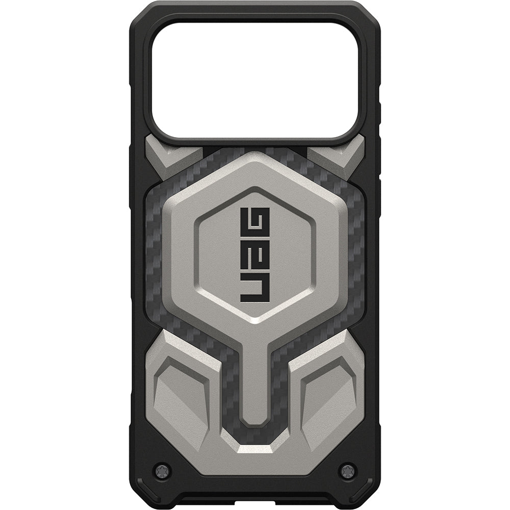 Handyhülle für iPhone 18 Pro Max / 17 Pro Max, UAG Monarch Pro Mag mit MagSafe, Hellgrau mit Schwarz