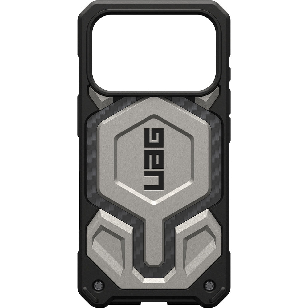 Handyhülle für iPhone 18 Pro / 17 Pro, UAG Monarch Pro Mag mit MagSafe, Hellgrau mit Schwarz