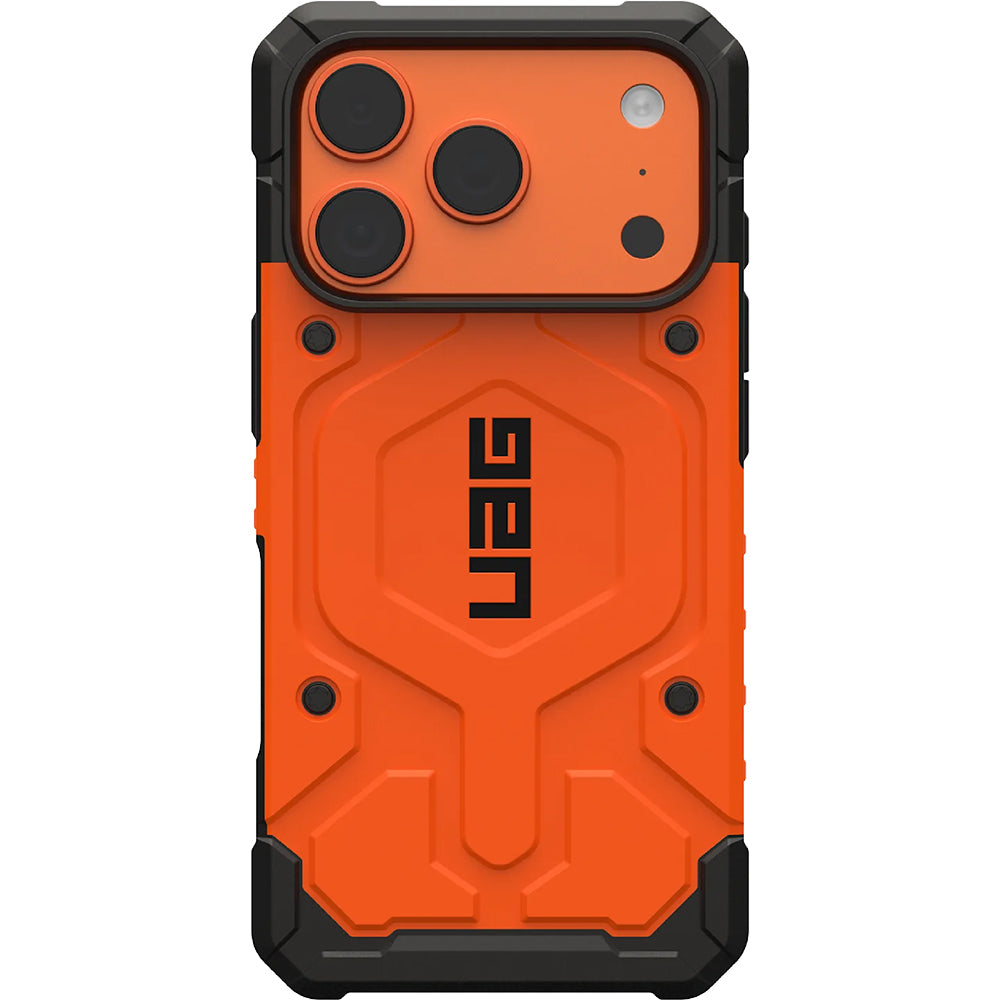 Handyhülle für iPhone 17 Pro, Urban Armor Gear Pathfinder Mag mit MagSafe, Orange mit Schwarzen Elementen