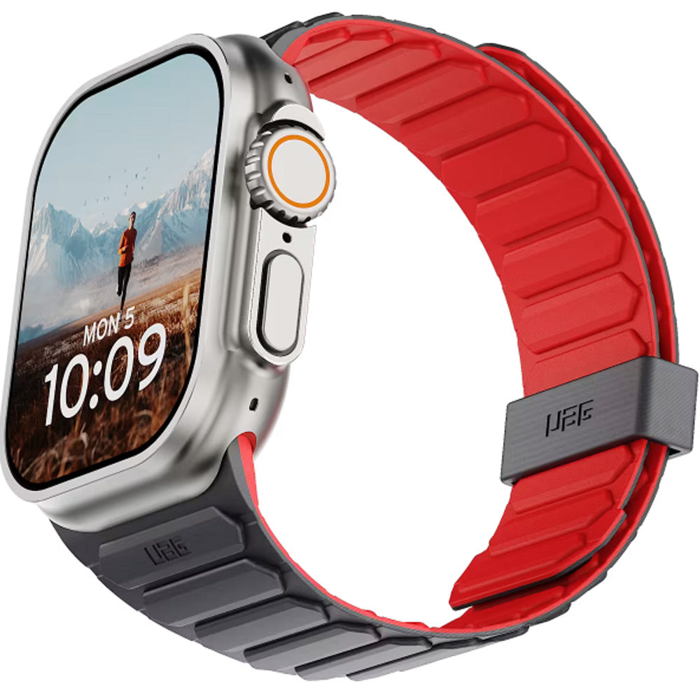 Armband für Apple Watch 49/46/45/44 mm, Urban Armor Gear Pathfinder, Rot-Graphite