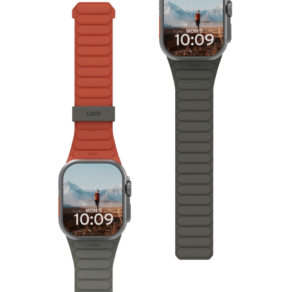 Armband für Apple Watch 49/46/45/44 mm, Urban Armor Gear Pathfinder, Orange-Grün