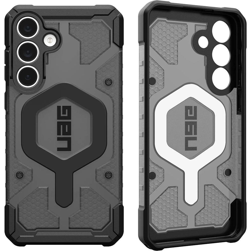 Handyhülle für Galaxy S25 FE, Urban Armor Gear Pathfinder Clear Magnet, Grau-Schwarz