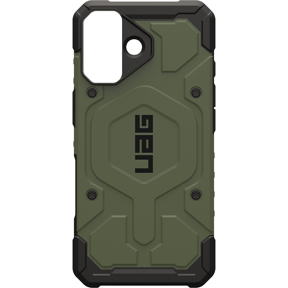 Handyhülle für iPhone 17, UAG Pathfinder Mag mit MagSafe, Olivgrün mit schwarzen Rahmen