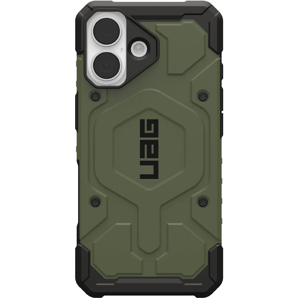 Handyhülle für iPhone 17, UAG Pathfinder Mag mit MagSafe, Olivgrün mit schwarzen Rahmen