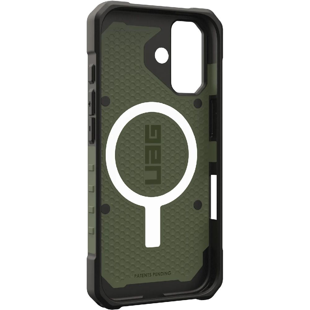 Handyhülle für iPhone 17, UAG Pathfinder Mag mit MagSafe, Olivgrün mit schwarzen Rahmen