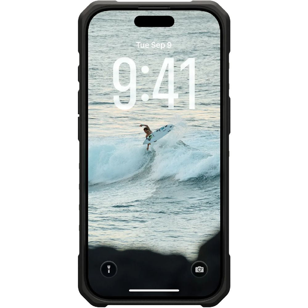 Handyhülle für iPhone 17, UAG Pathfinder Mag mit MagSafe, Olivgrün mit schwarzen Rahmen