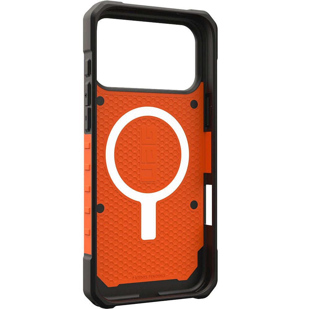 Handyhülle für iPhone 17 Pro Max, Urban Armor Gear Pathfinder Mag mit MagSafe, Orange mit Schwarzen Elementen