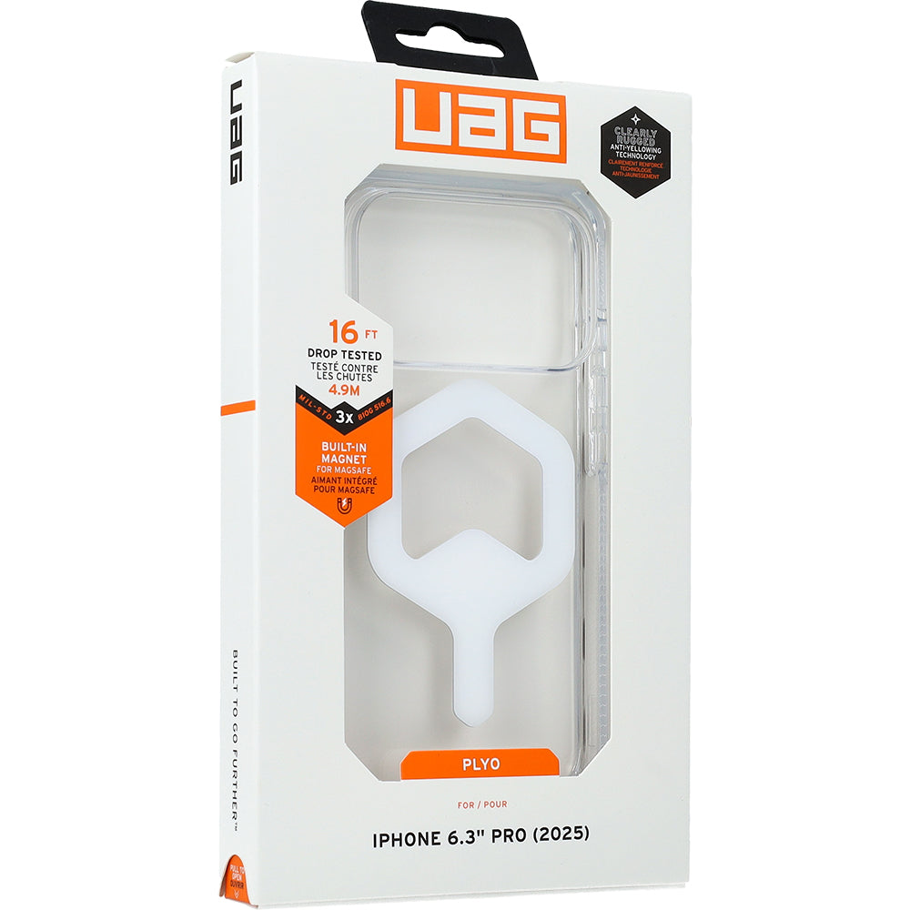Handyhülle für iPhone 18 Pro / 17 Pro, UAG Plyo Mag mit MagSafe, Transparent und Weiß
