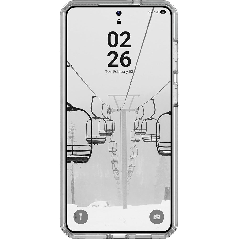 Handyhülle für Galaxy S26 Plus, Urban Armor Gear Plyo Magnet, Transparent und Grau