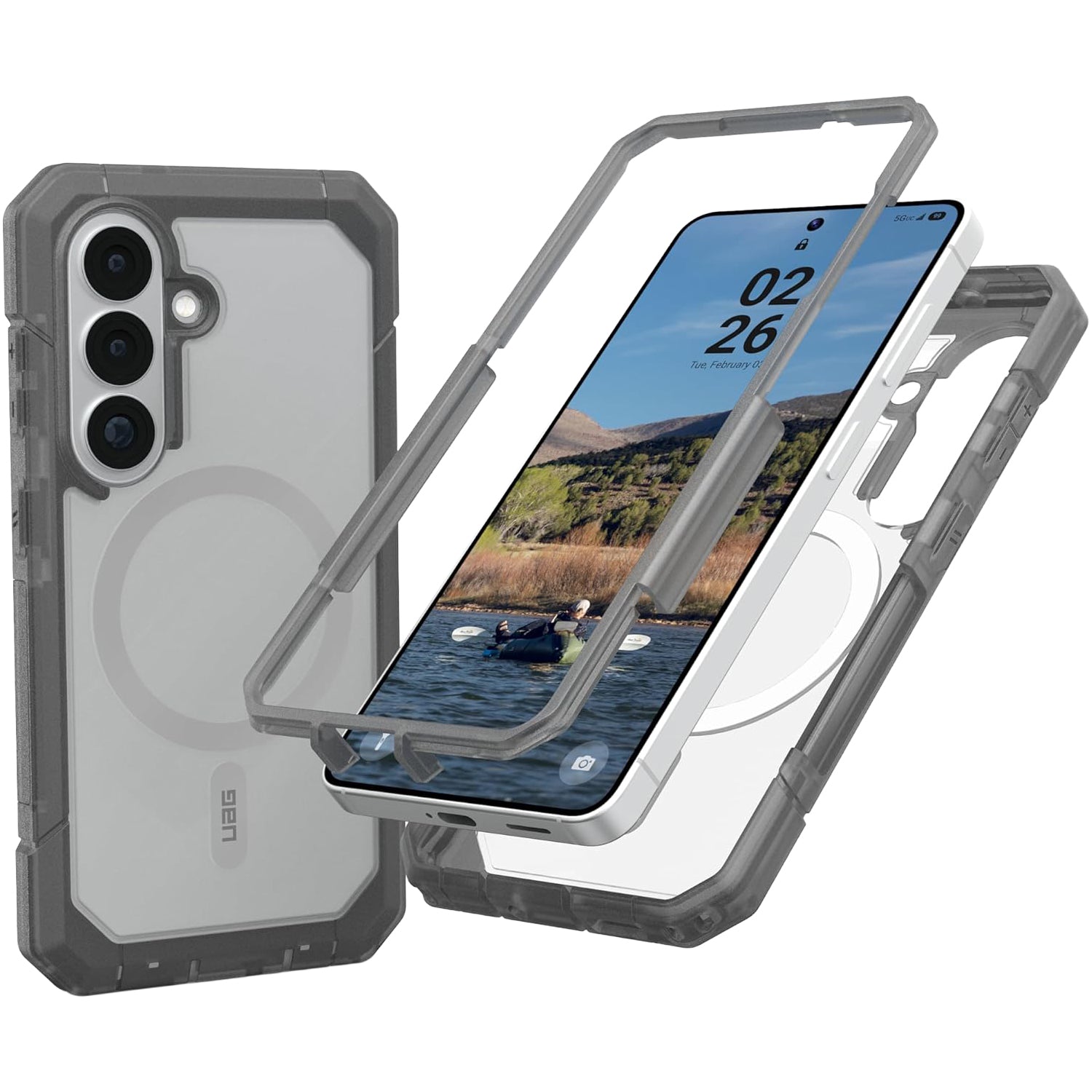Handyhülle für Galaxy S26, Urban Armor Gear Trooper Mag, Transparent/Weiß/Titan