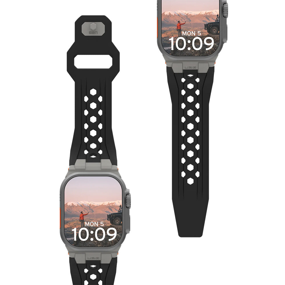 Armband für Apple Watch 49/46/45/44 mm, UAG Monarch Strap, Schwarz