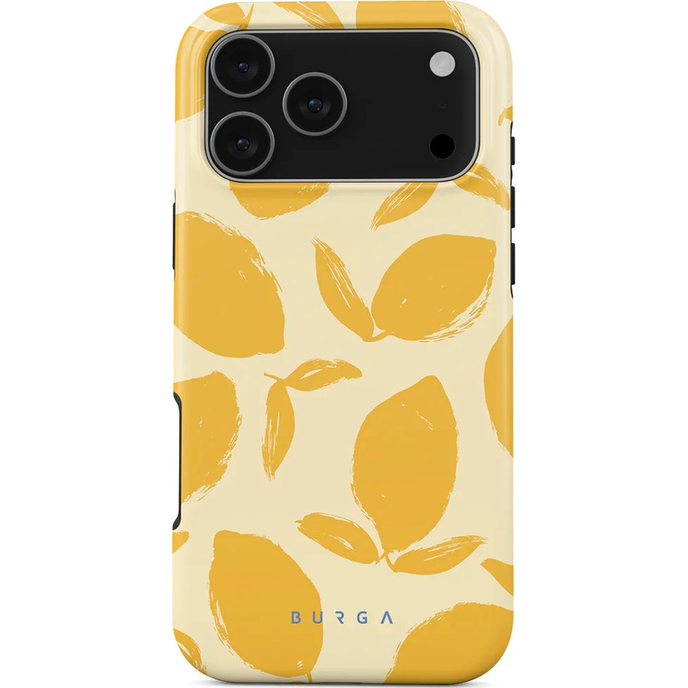 Handyhülle für iPhone 17 Pro Max, Burga Lemon Tart Tough Magnetic, Gelb mit Zitronenmuster