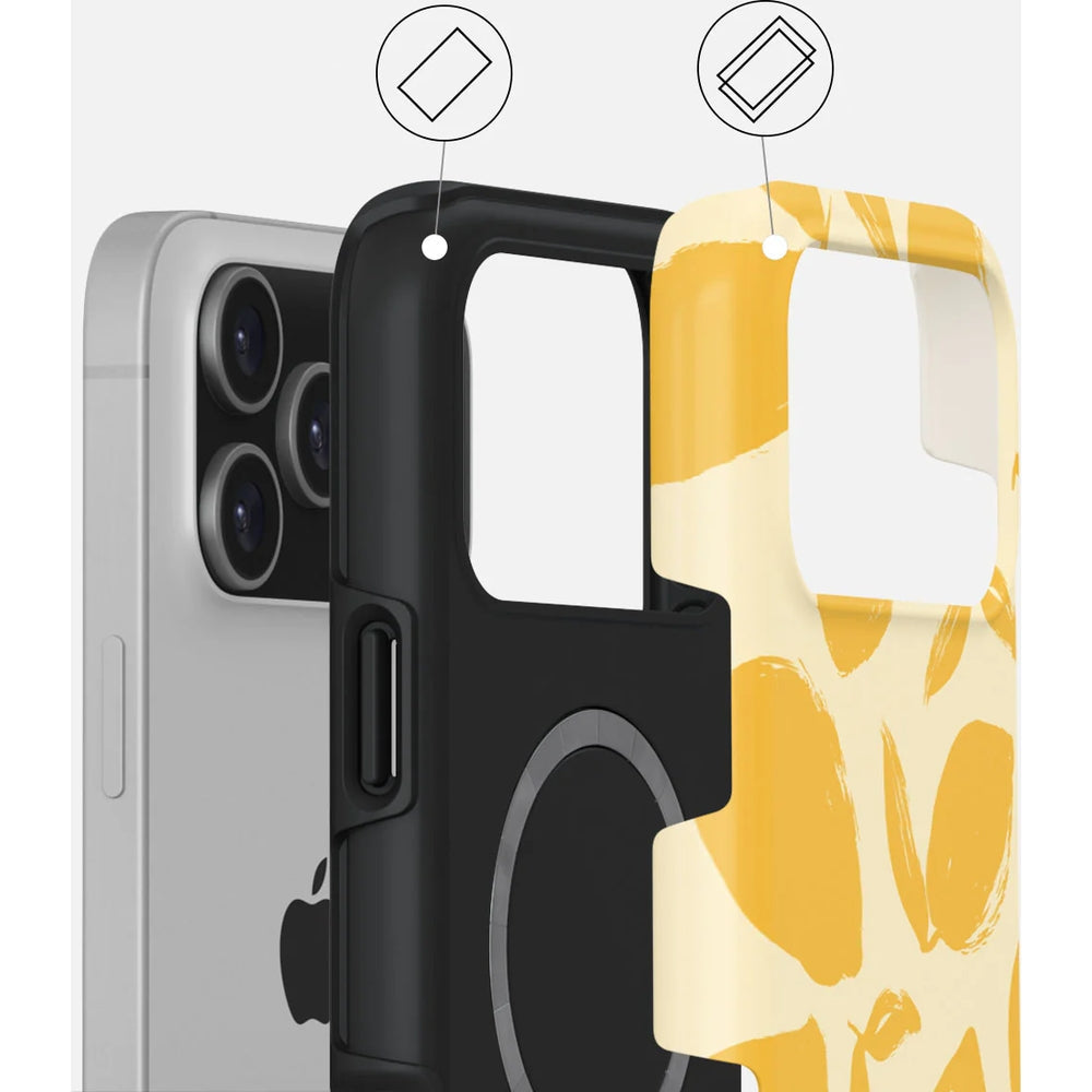 Handyhülle für iPhone 17 Pro Max, Burga Lemon Tart Tough Magnetic, Gelb mit Zitronenmuster
