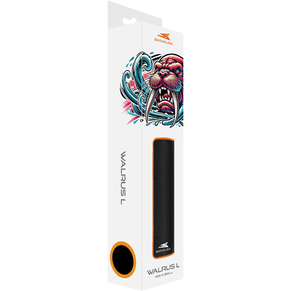 Gaming-Mauspad 400 x 300 mm, Baracuda WALRUS L, Schwarz-Orange