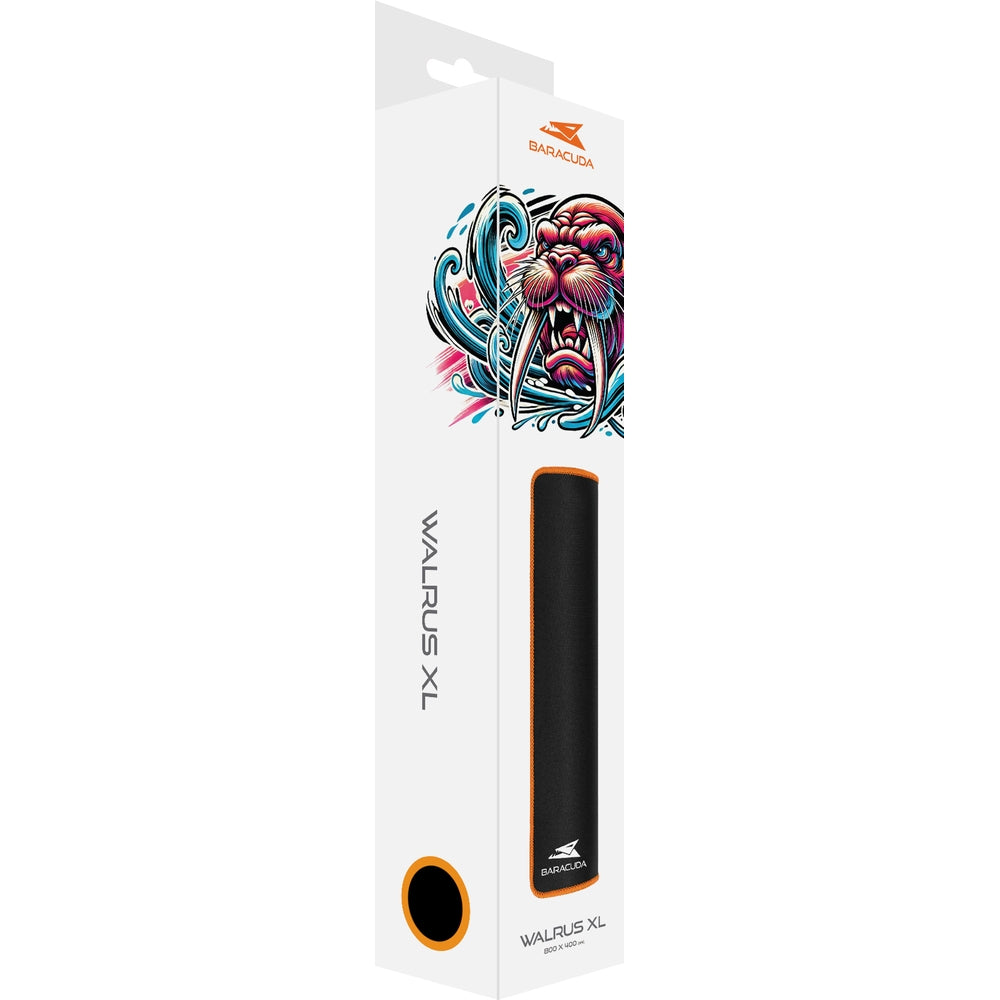 Gaming-Mauspad 800 x 400 mm, Baracuda WALRUS XL, Schwarz-Orange