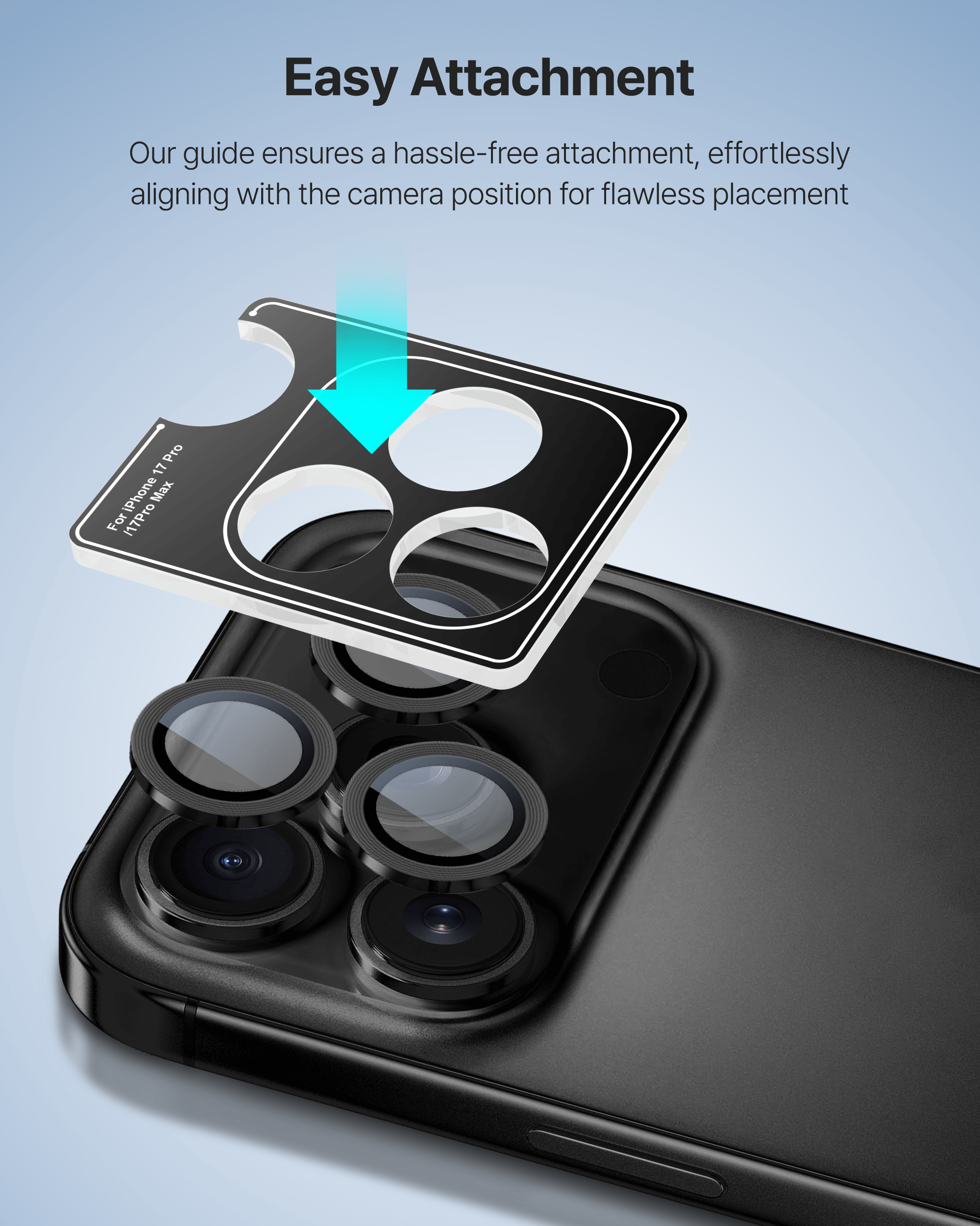 Kameraschutzglas für iPhone 17 Pro / Max, Whitestone CLenZ Camera Protector, 1 Stück (4/6)