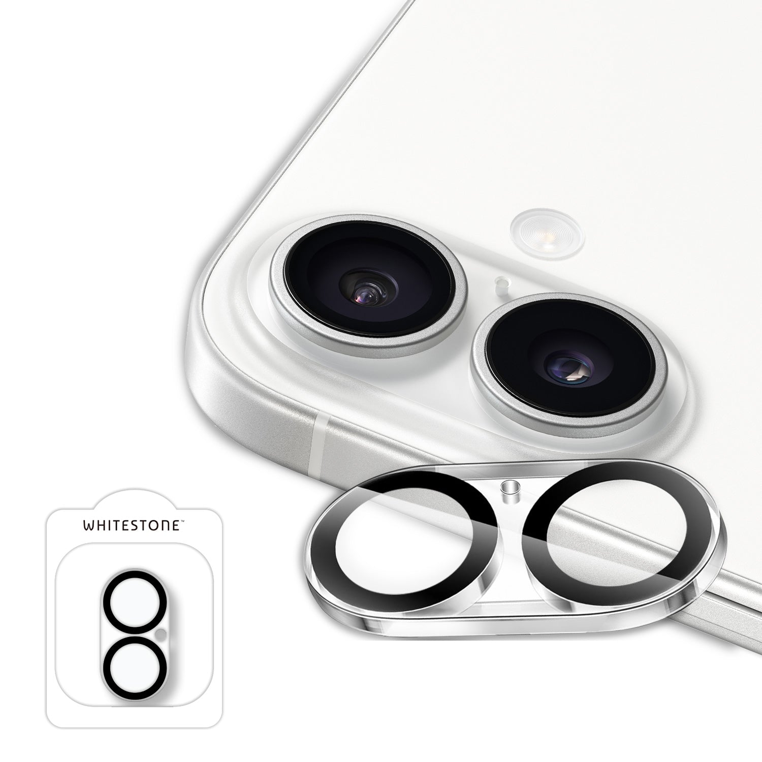Kameraschutzglas für iPhone 16 / Plus, Whitestone CLenZ Camera Protector, 1 Stück (4/4)