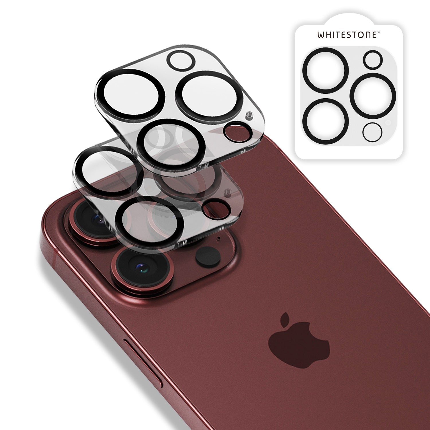 Kameraschutzglas für iPhone 16 Pro / Max, Whitestone CLenZ Camera Protector, 1 Stück (2/2)