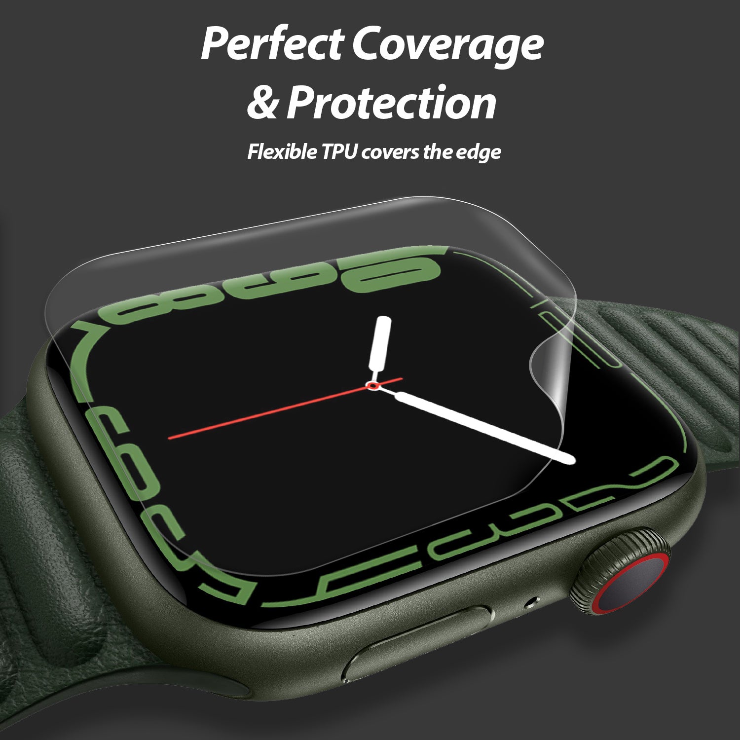 Displayschutzfolie für Apple Watch 9 / 8 / 7 (45 mm), Whitestone Dome Premium TPU Film, 6 Stück