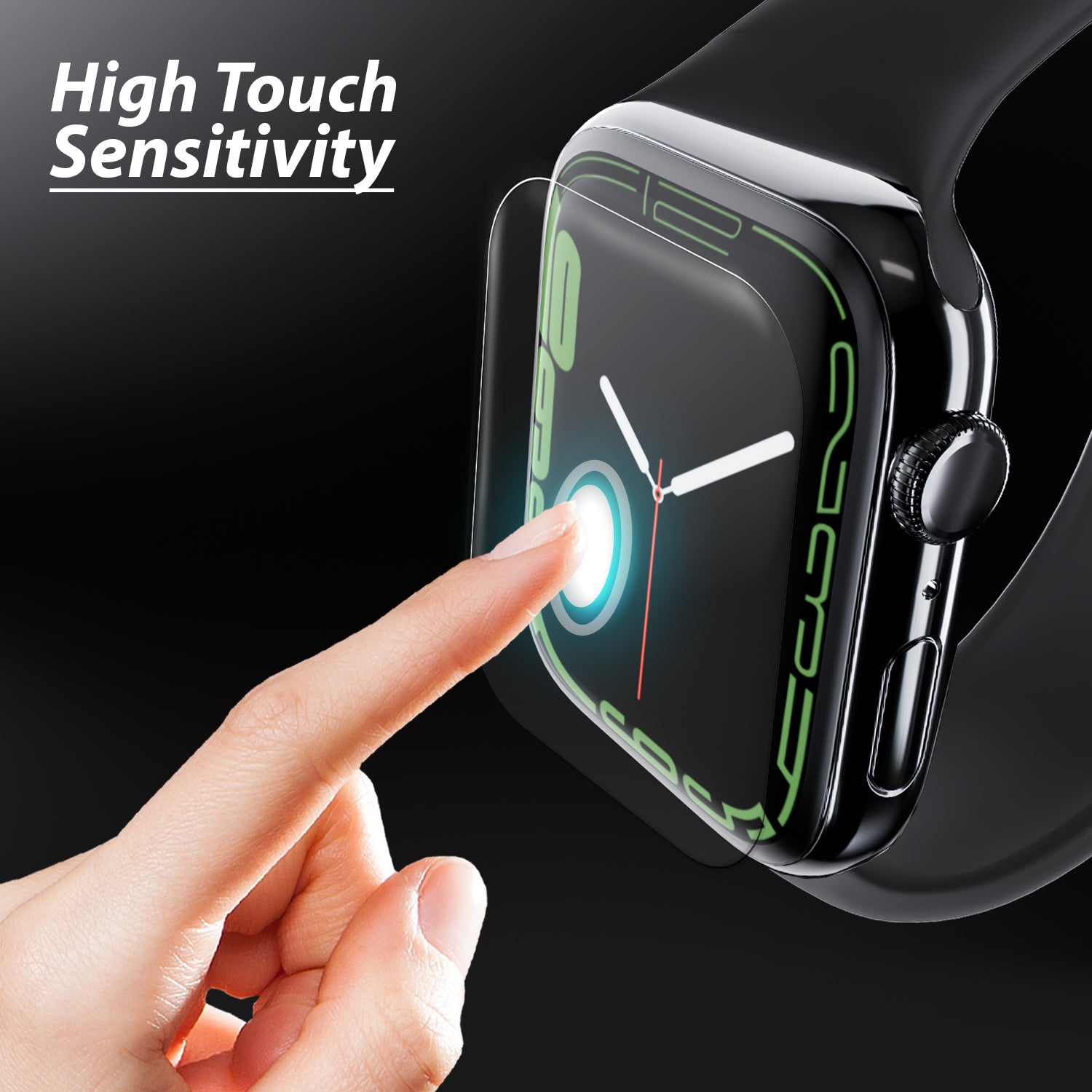 Displayschutzfolie für Apple Watch 9 / 8 / 7 (45 mm), Whitestone Dome Premium TPU Film, 6 Stück