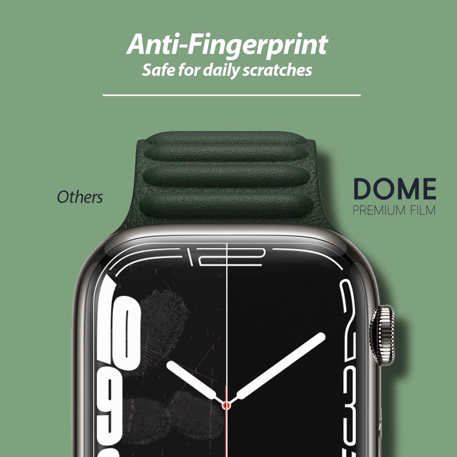 Displayschutzfolie für Apple Watch 9 / 8 / 7 (45 mm), Whitestone Dome Premium TPU Film, 6 Stück