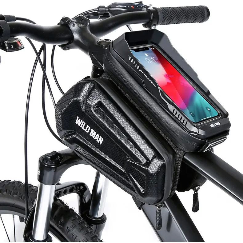 Fahrradhalterung, Rahmentasche Wildman XT6, Schwarz mit hexagonalem Muster