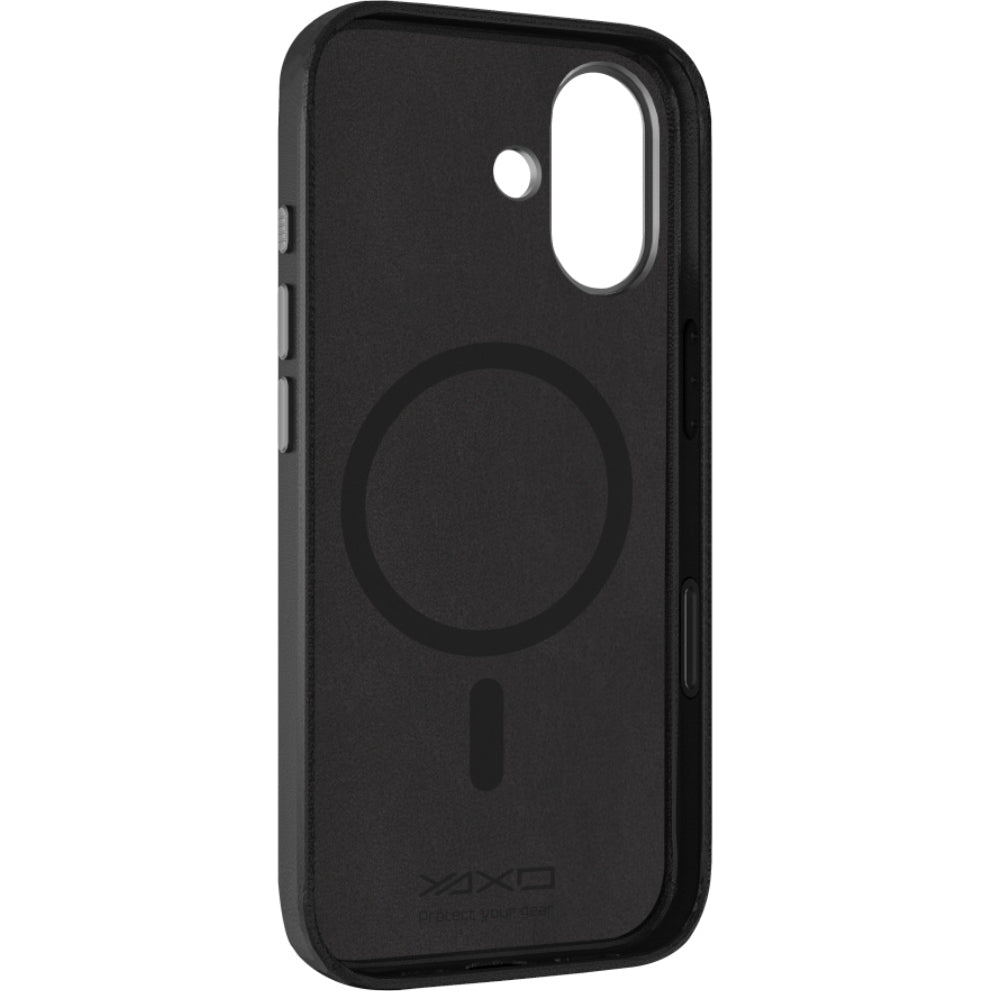 Handyhülle YAXO Leather Gear Slim Case MagSafe für iPhone 17, schwarz (12/14)