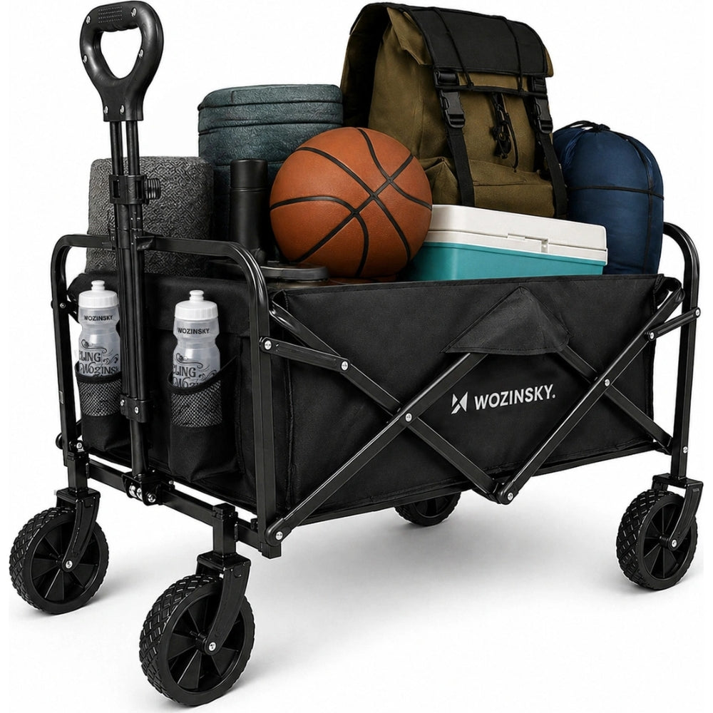 Strand- Reise- und Gartenwagen Wozinsky WZP-80 mit Sicherheitsnetz, bis 80 kg, Schwarz