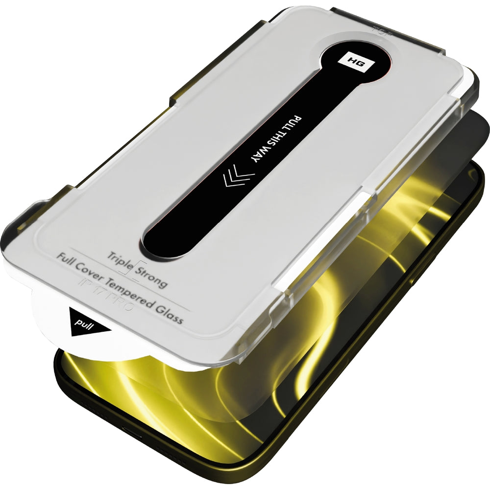 Gehärtetes Glas mit Applikator für iPhone 15 Pro Max, Hammer Glass XPress Protect