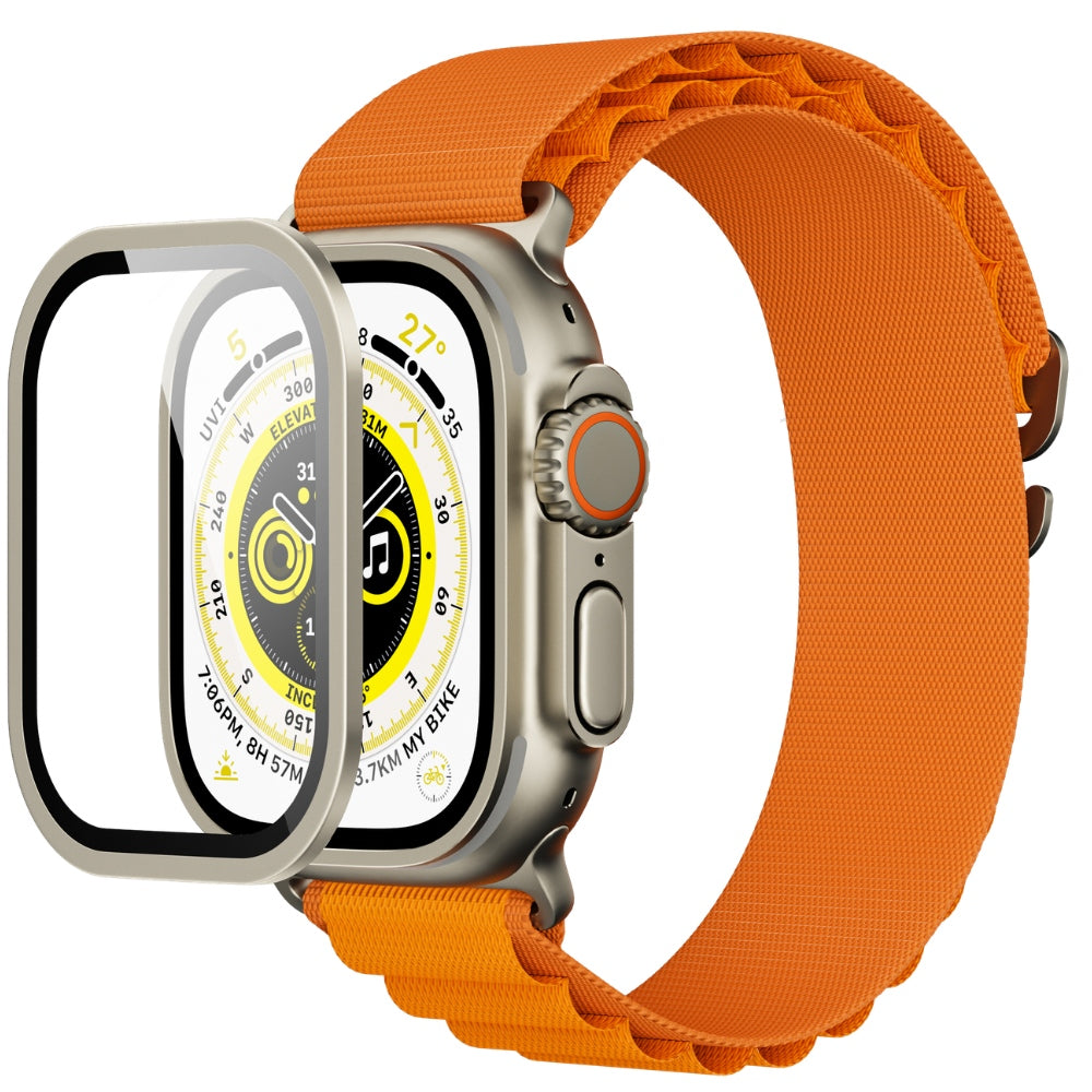 Displayschutzglas YAXO AR Superhard Armor Glass für Apple Watch Ultra 1/2/3, mit silbernem Rahmen (4/6)