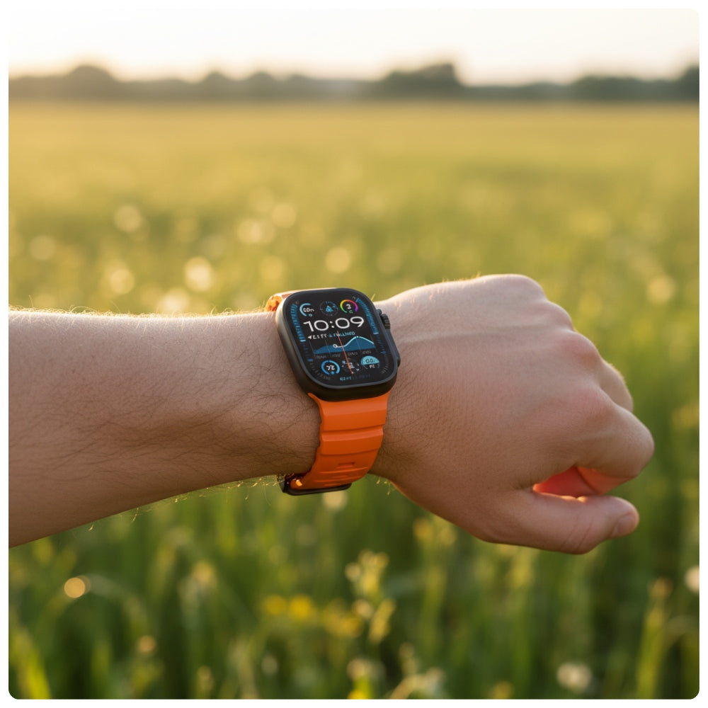 Armband YAXO Rugged Evo Sport Band für Apple Watch 44/45/46/49 mm, orange (9/9)