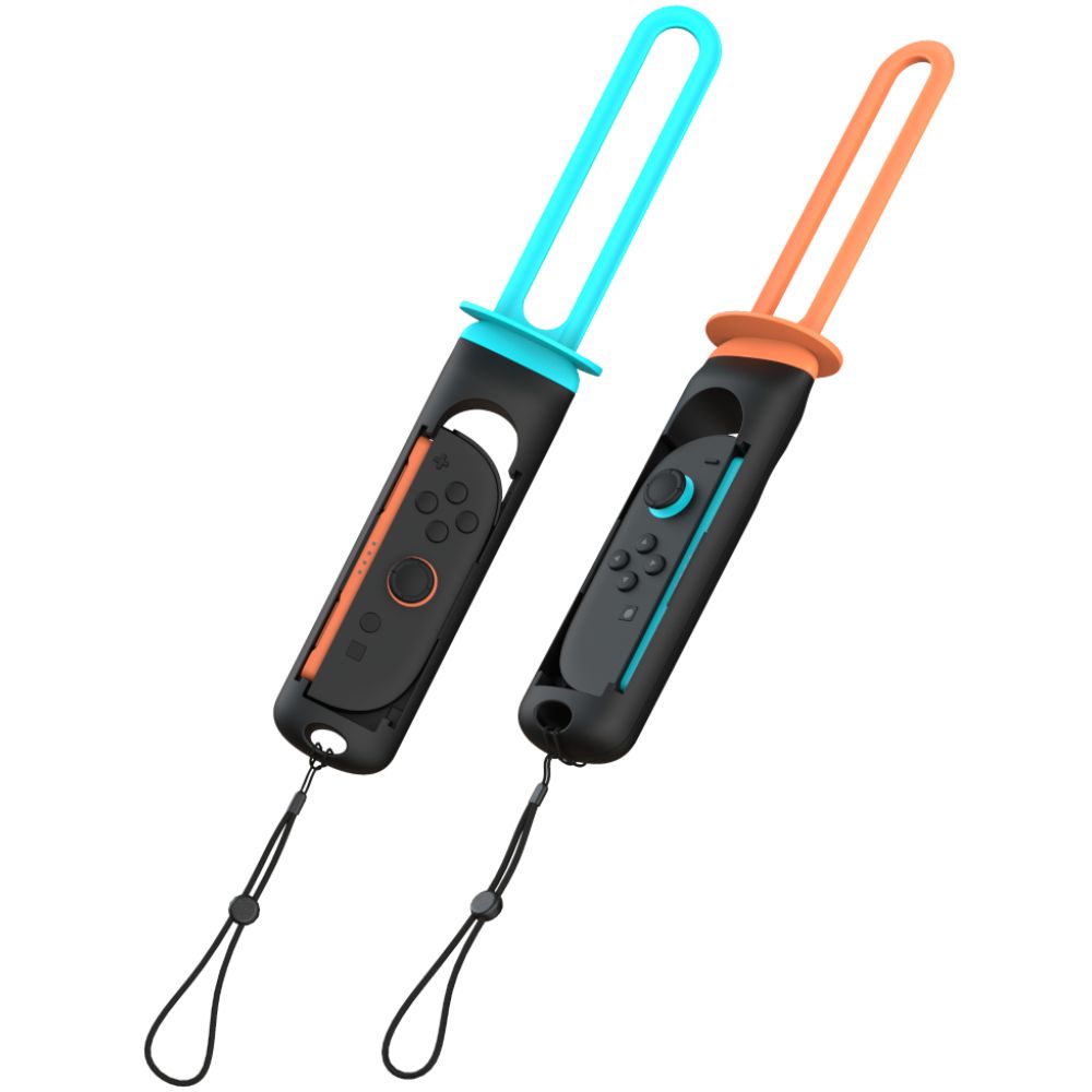 Griff/Aufsätze für Joy-Con Nintendo Switch/Nintendo Switch 2, YAXO Sword Set, Orange/Blau