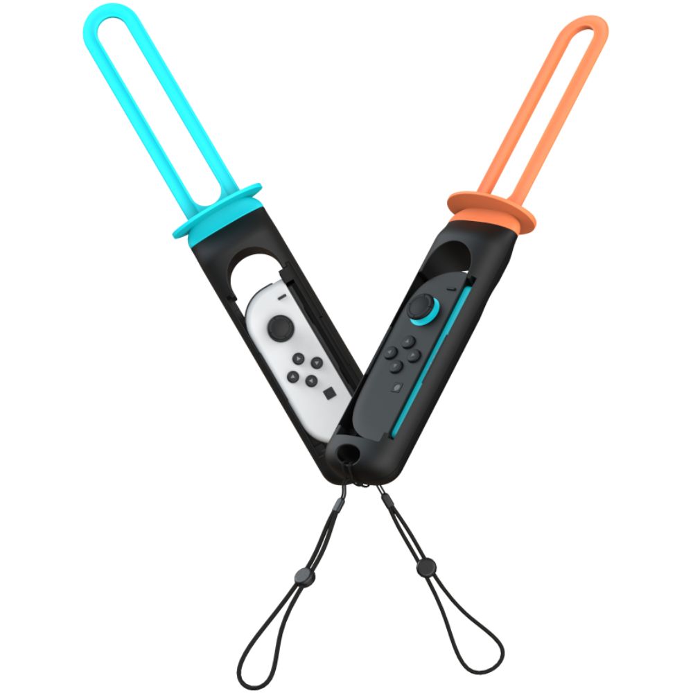 Griff/Aufsätze für Joy-Con Nintendo Switch/Nintendo Switch 2, YAXO Sword Set, Orange/Blau