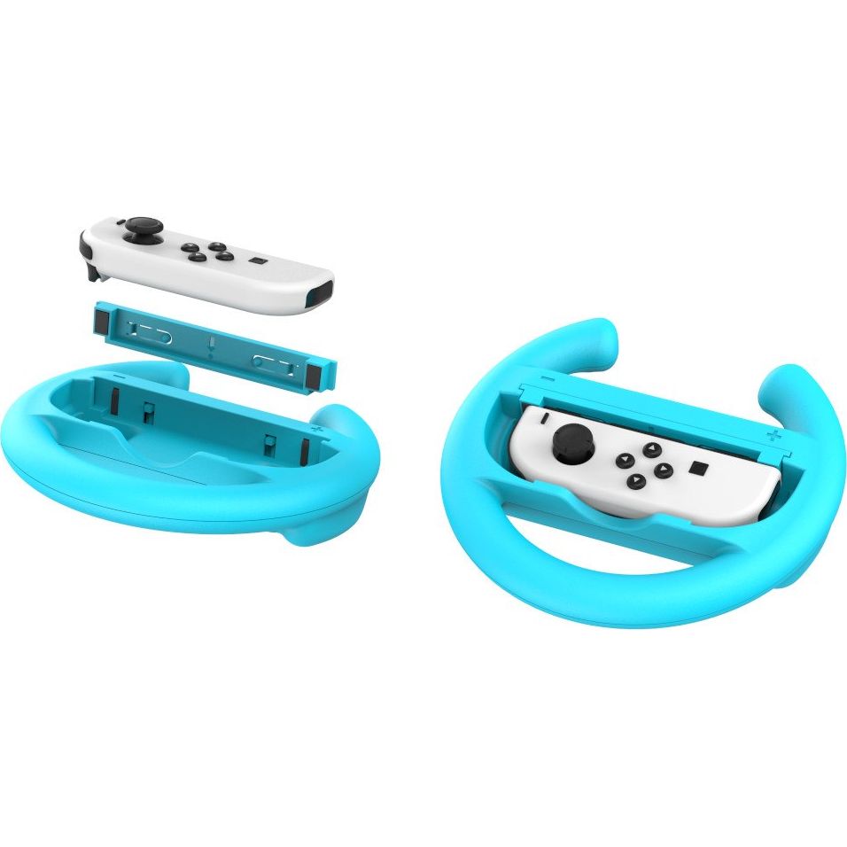 Halterung / Kappen für Joy-Cons für Nintendo Switch 2 / OLED / 1, YAXO Wheels Set, 2 Stück, Orange / Blau