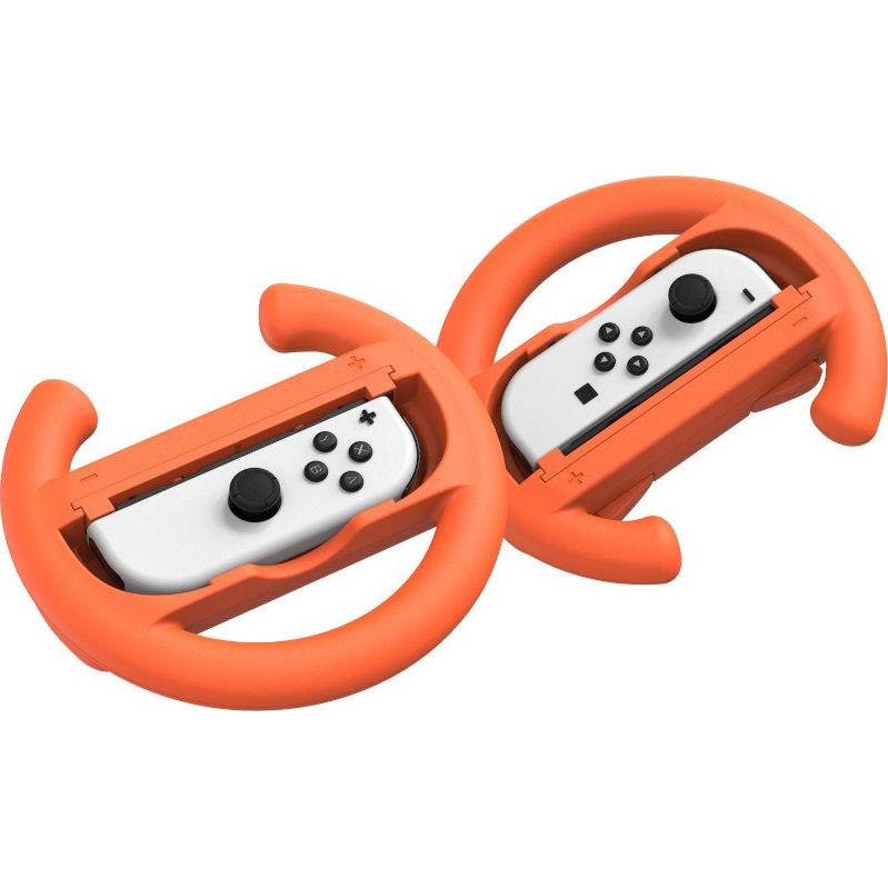 Halterung / Kappen für Joy-Cons für Nintendo Switch 2 / OLED / 1, YAXO Wheels Set, 2 Stück, Orange / Blau