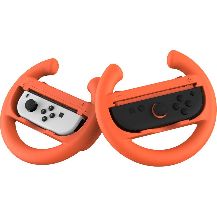 Halterung / Kappen für Joy-Cons für Nintendo Switch 2 / OLED / 1, YAXO Wheels Set, 2 Stück, Orange / Blau
