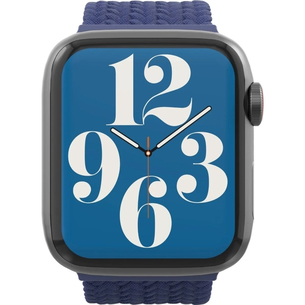 Armband für Apple Watch 44/45/46/49 mm, Zagg Gear4 Braided Watch Band, Größe S, Dunkelblau (3/4)