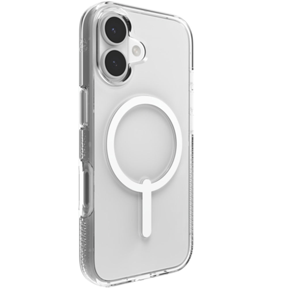 Handyhülle für iPhone 17, ZAGG Crystal Palace Snap mit MagSafe, Transparent und Weiß