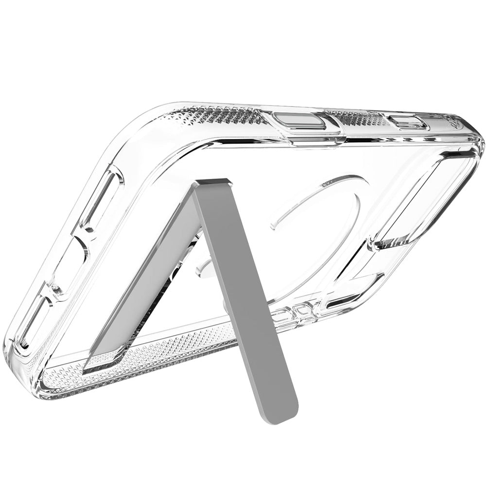 Handyhülle für iPhone 18 Pro Max / 17 Pro Max, ZAGG Crystal Palace Snap Kickstand mit MagSafe, Transparent-Weiß (5/9)
