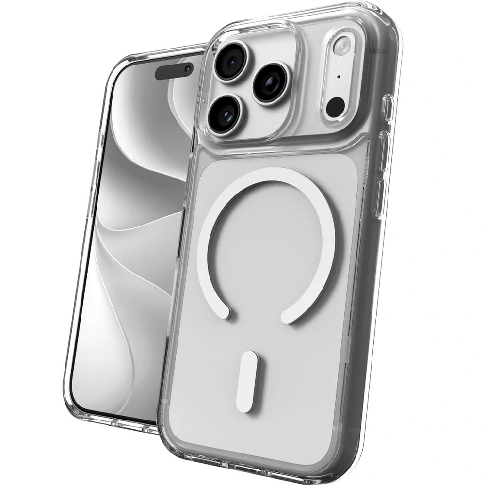 Handyhülle für iPhone 18 Pro / 17 Pro, ZAGG Crystal Palace Snap Lite mit MagSafe, Transparent-Weiß (1/12)