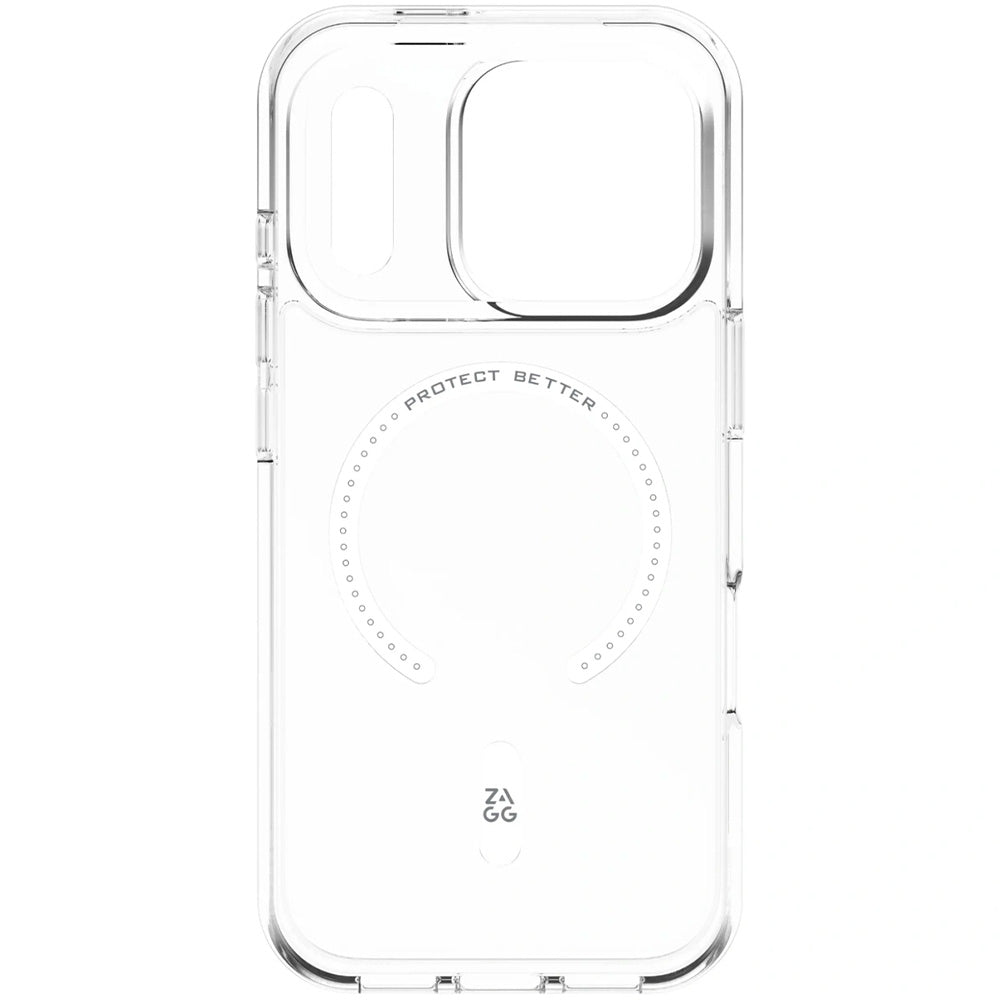 Handyhülle für iPhone 18 Pro / 17 Pro, ZAGG Crystal Palace Snap Lite mit MagSafe, Transparent-Weiß (9/12)
